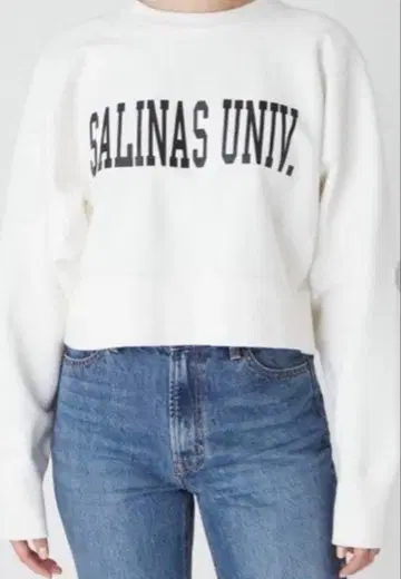 미라 오웬 짧은 기장 로고 트레이닝복 화이트 미사용 새상품