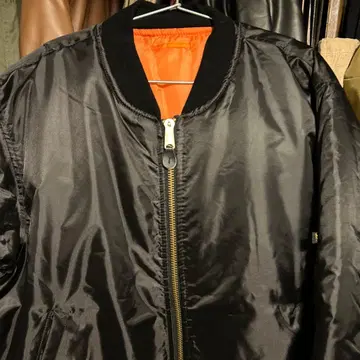 블랙 MA-1 플라이트 자켓 오렌지 안감 리버서블