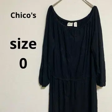 Chico's 티셔츠 원피스 [ 0 ] 블랙 심플