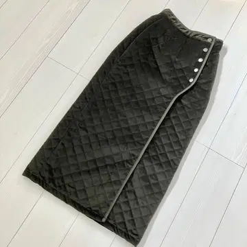 [ &g'aime ] 벨로아 퀼팅 타이트 스커트/랩스커트