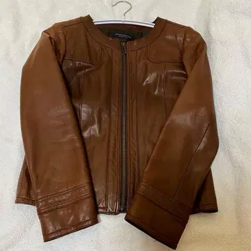 SPICK AND SPAN 브라운 가죽 자켓