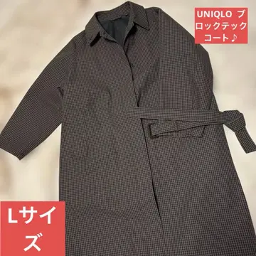 유니클로 U 블록 테크 체크 코트 L 사이즈