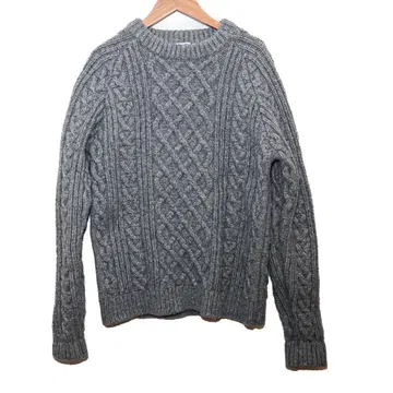 Pherrow's 케이블 니트 스웨터 40 그레이 피셔맨