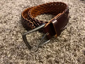 천연 가죽 브라운 레더 웨빙 벨트