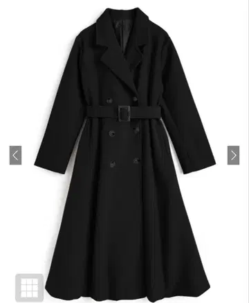 블랙 롱 코트 벨트 포함