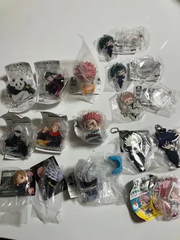 캡슐 토이 주술회전 피규어와 키링 세트 15점