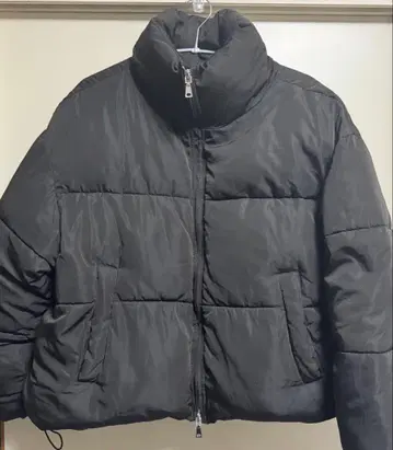 Loose 오버 숏 더블 지퍼 하이넥 패딩 자켓