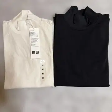 유니클로 히트텍 코튼 터틀넥 T (긴팔) M 2개