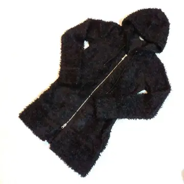 TORNADO MART 블랙 후드 부착 롱 후드티