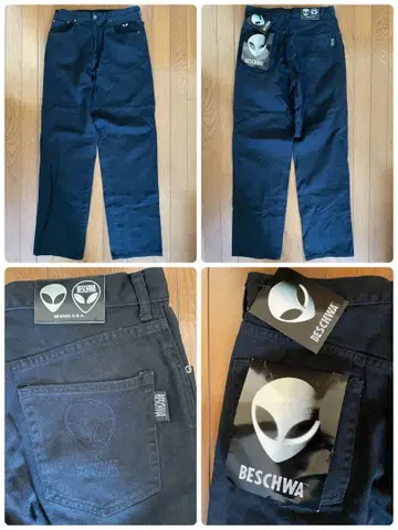 데드스탁 택 포함 00s BESCHWA 비슈와 와이드 데님 L