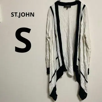 ST.JOHN 화이트 네이비 가디건 [ S ]