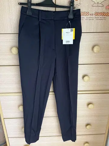 네이비 슬랙스 허리밴딩