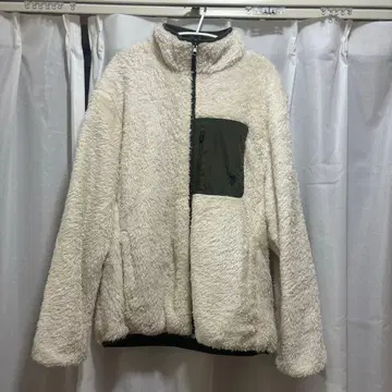 플리스 자켓 아이보리 올리브 그린