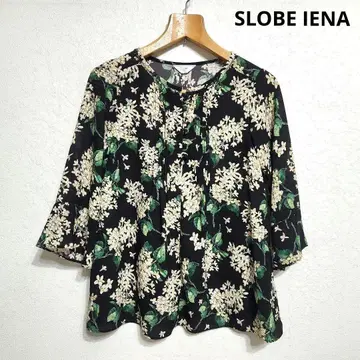 SLOBE IENA 슬로브 이에나 블랙 꽃무늬 쉬폰 블라우스