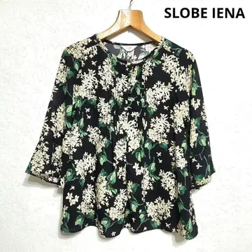 SLOBE IENA 슬로브 이에나 블랙 꽃무늬 쉬폰 블라우스