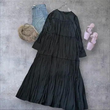 새상품급 어반 리서치 티어드 플레어 원피스