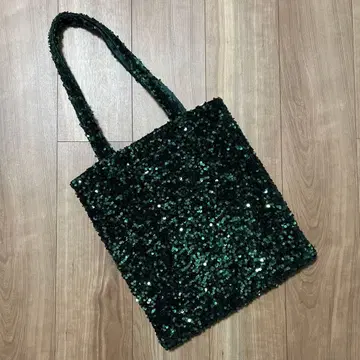 [ 새상품급 ] 루탈론 스팽글 토트백 그린