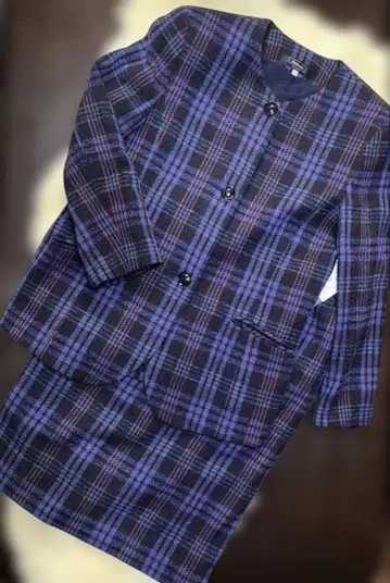 레나운 수트 체크 퍼플