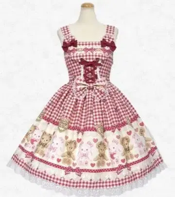 BABY 쿠먀쨩의 Sweet Heart Check 점퍼 스커트