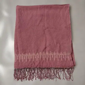 파슈미나 실크 자수 프린지 대형 숄 180 x 74cm 네팔제