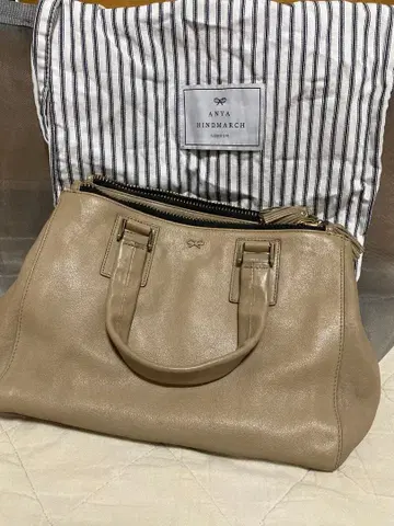 ANYA HINDMARCH 베이지 핸드백 수납 가방 포함