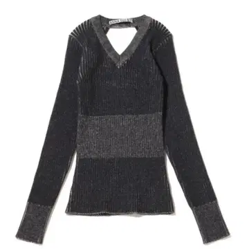 ANNA SUI NYC 믹스 니트 백 오픈 풀오버 블랙 BLK