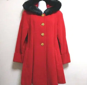 A라인 플레어 원피스풍 코트 레드 M 사이즈