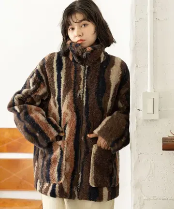 [ 미사용 새상품 ] 니코앤드/niko and - 믹스 보아 ZIP 자켓