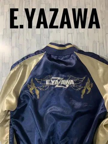 [레어 고품질] E.YAZAWA 새틴 스카잔 네이비/골드