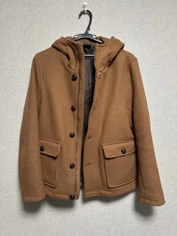 HARE 브라운 후드 부착 코트 사이즈 M