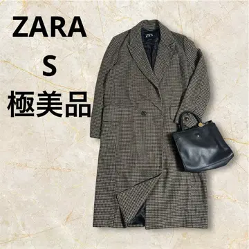 [ 컨디션 최상 ] ZARA 자라 체스터 코트 격자 롱 여성용