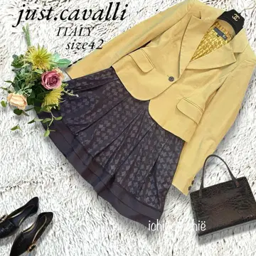 just cavalli 이태리제 테일러드 자켓 머스타드 안감 올 패턴