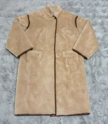 인기 카사플라인 울 보아 파이핑 코트 베이지 프리