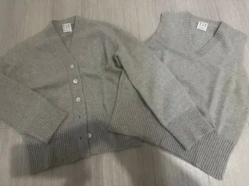 TSE 캐시미어 그레이 가디건 베스트 세트