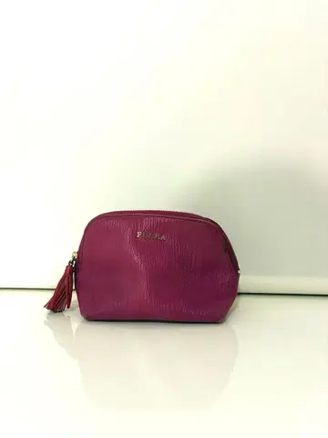 훌라 파우치 핑크 메이크업 파우치 가죽 FURLA 태슬