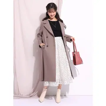 새상품급 Rirandture 더블 코트 모카 브라운 1