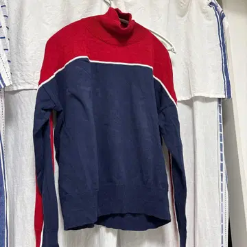 MAISON EUREKA 터틀넥 스웨터 F 빨간색 네이비