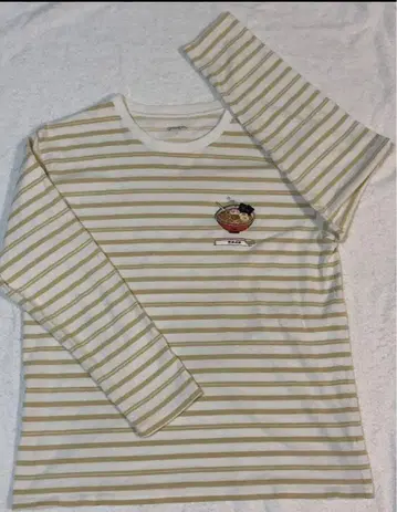 graniph 그라니프 보더T 라멘 패턴 베이지 사이즈 L