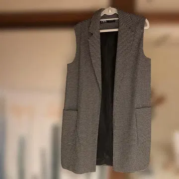 ZARA 체크 무늬 베스트 EU S 지레