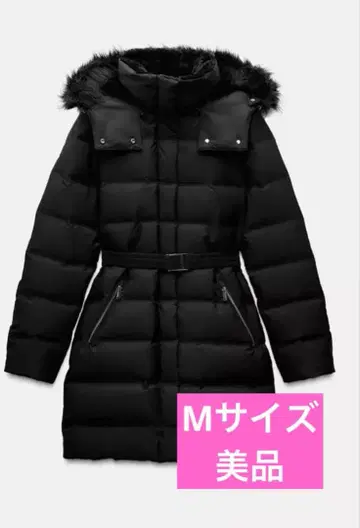 ZARA 자라 벨트 포함 롱 다운 자켓 다운 코트 M 사이즈