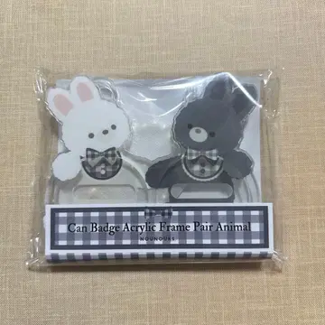 후쿠야 토끼 캔뱃지 아크릴 프레임 페어 애니멀 fukuya