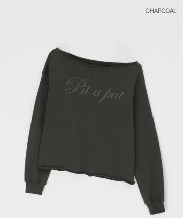 BLACK UP 키피니 보트넥 프린트 긴팔 티셔츠