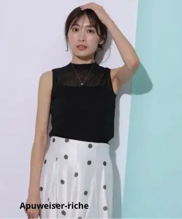 Apuweiser-riche 이너 포함 스파크 리브 니트