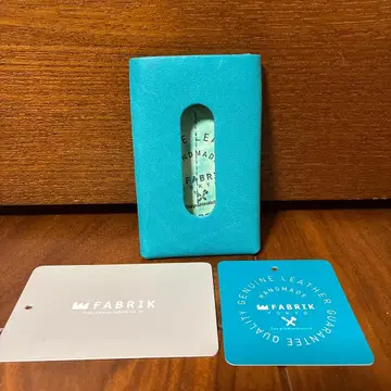 FABRIK TOKYO 천연 가죽 카드 케이스 터콰이즈 블루