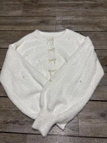 ROYAL PARTY 화이트 니트 가디건