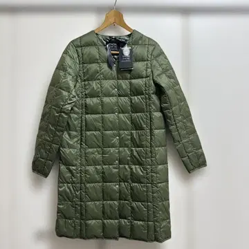 [ 새상품 ] TAION 타이온 다운 자켓 롱 V넥 L 올리브