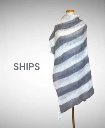 택 포함! 미사용 새상품! SHIPS 스트라이프 숄 스톨 이탈리아제