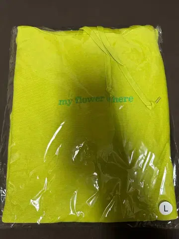 후지이 카제 my flowers here 후디 라임 그린 L 사이즈