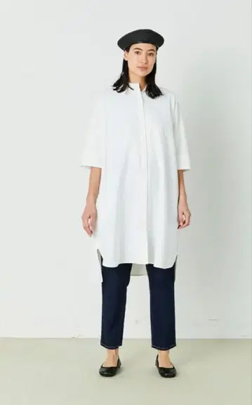 새상품 네이비 아두이트리스테스 T/C 트윌 빅 셔츠 원피스 nimes