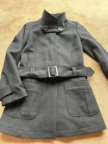 여성용 코트 울 혼방 M 사이즈 블랙